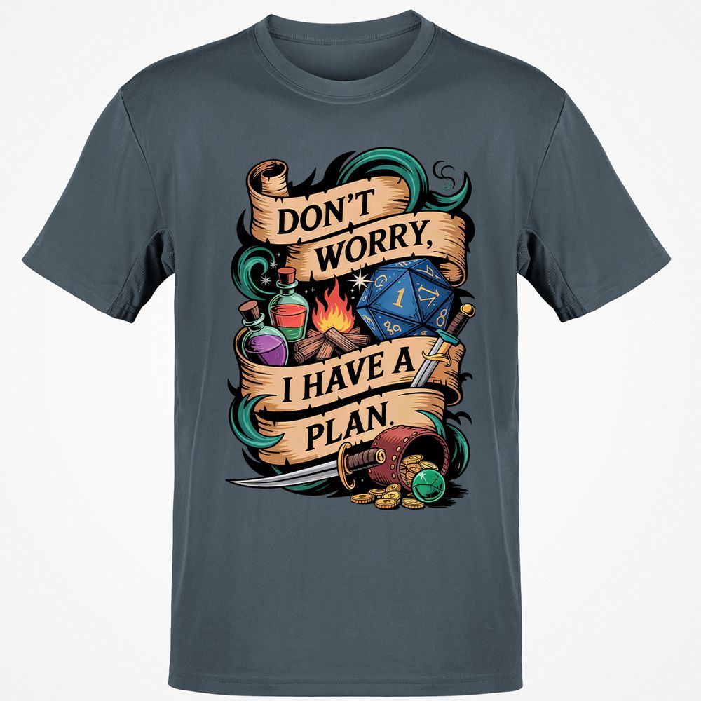 Don't Worry I Have A Plan Classic Unisex T-Shirt - Charcoal - 3