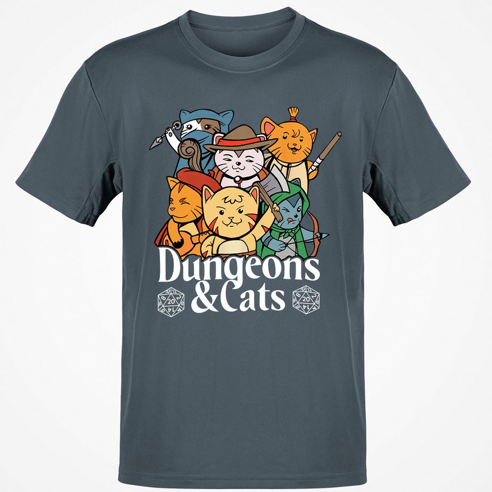 Dungeons & Cats Classic Unisex T-Shirt - Charcoal - 3
