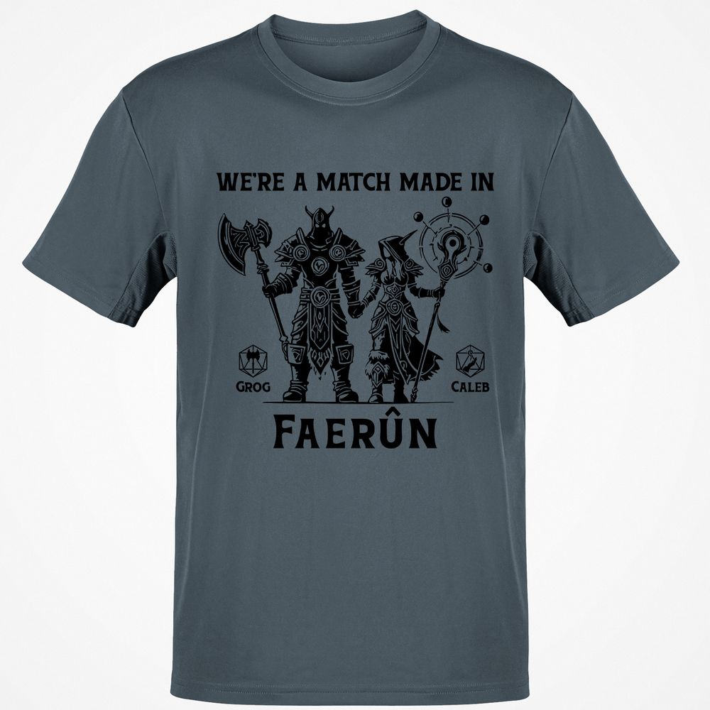 Custom DnD Class Couple Classic Unisex T-Shirt - Charcoal - 3