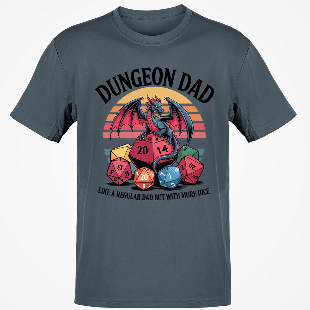 Dungeon Dad With More Dice Classic Unisex T-Shirt - Charcoal - 3