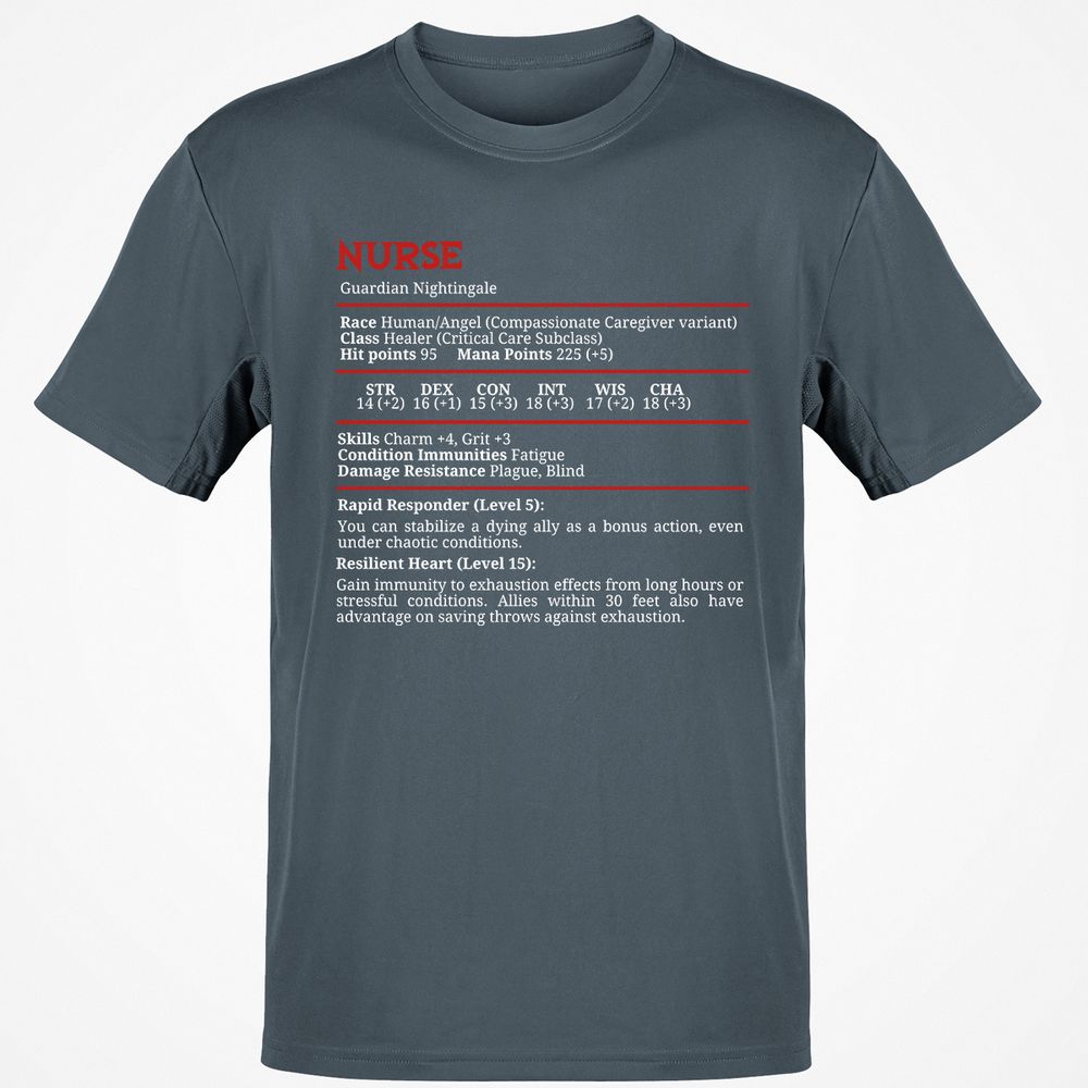 Nurse Stats Classic Unisex T-Shirt - Charcoal - 3