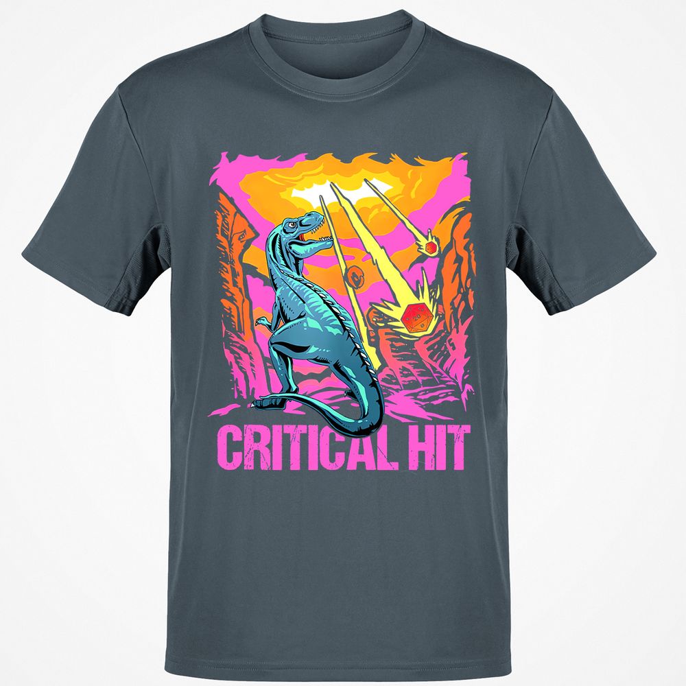 Dinosaur Critical Hit Classic Unisex T-Shirt - Charcoal - 3