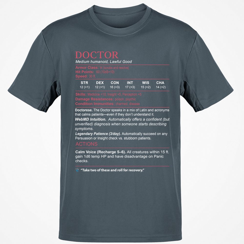 Doctor Stats Classic Unisex T-Shirt - Charcoal - 3