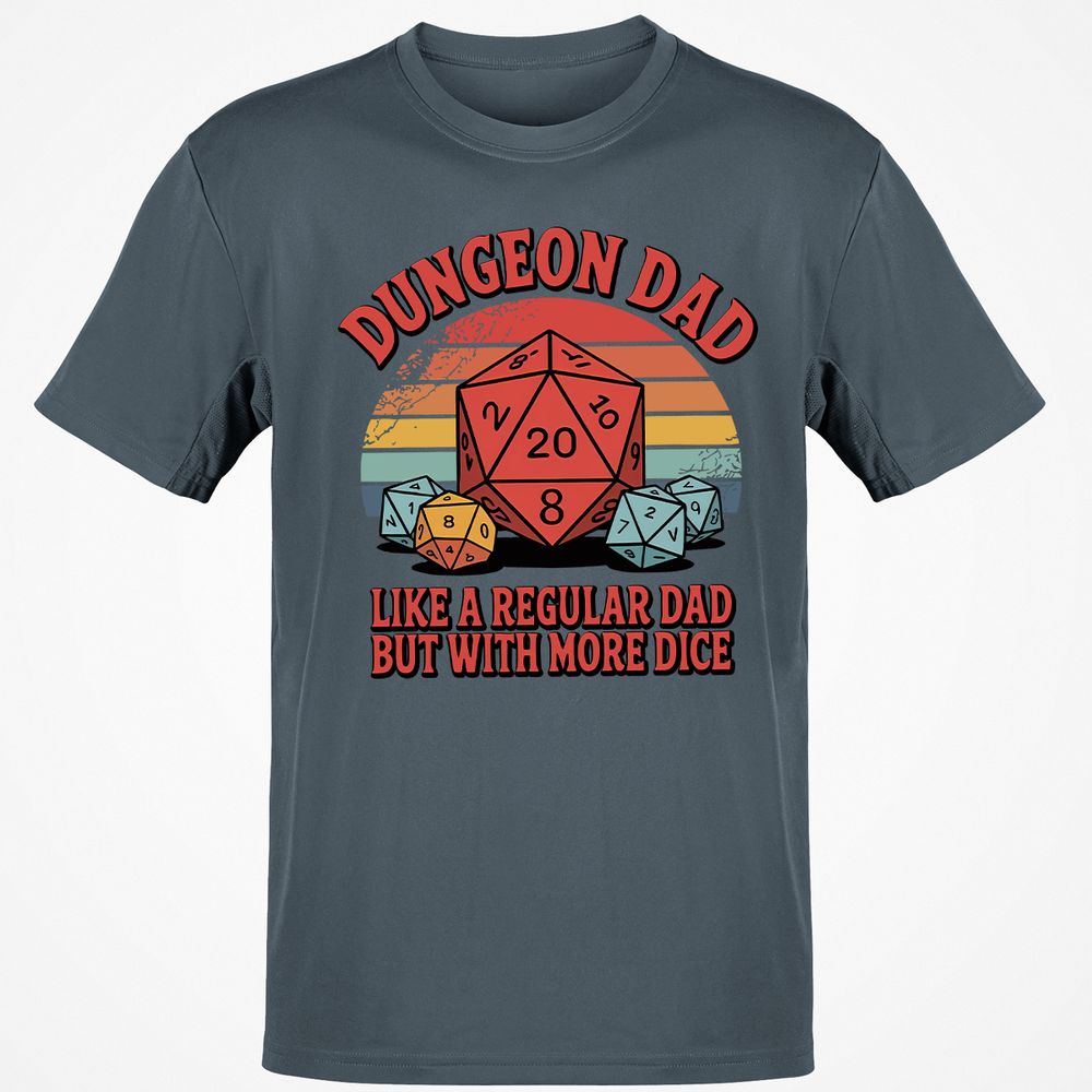 Dungeon Dad With More Dice Classic Unisex T-Shirt - Charcoal - 3