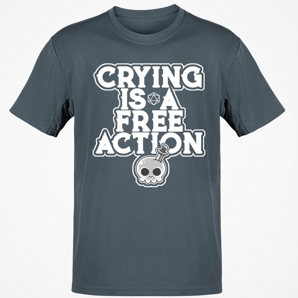 Crying Is A Free Action T-Shirt - Charcoal - 3
