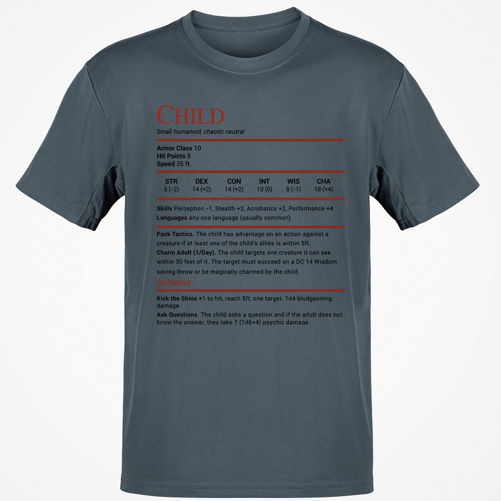 Child Stats Classic Unisex T-Shirt - Charcoal - 3