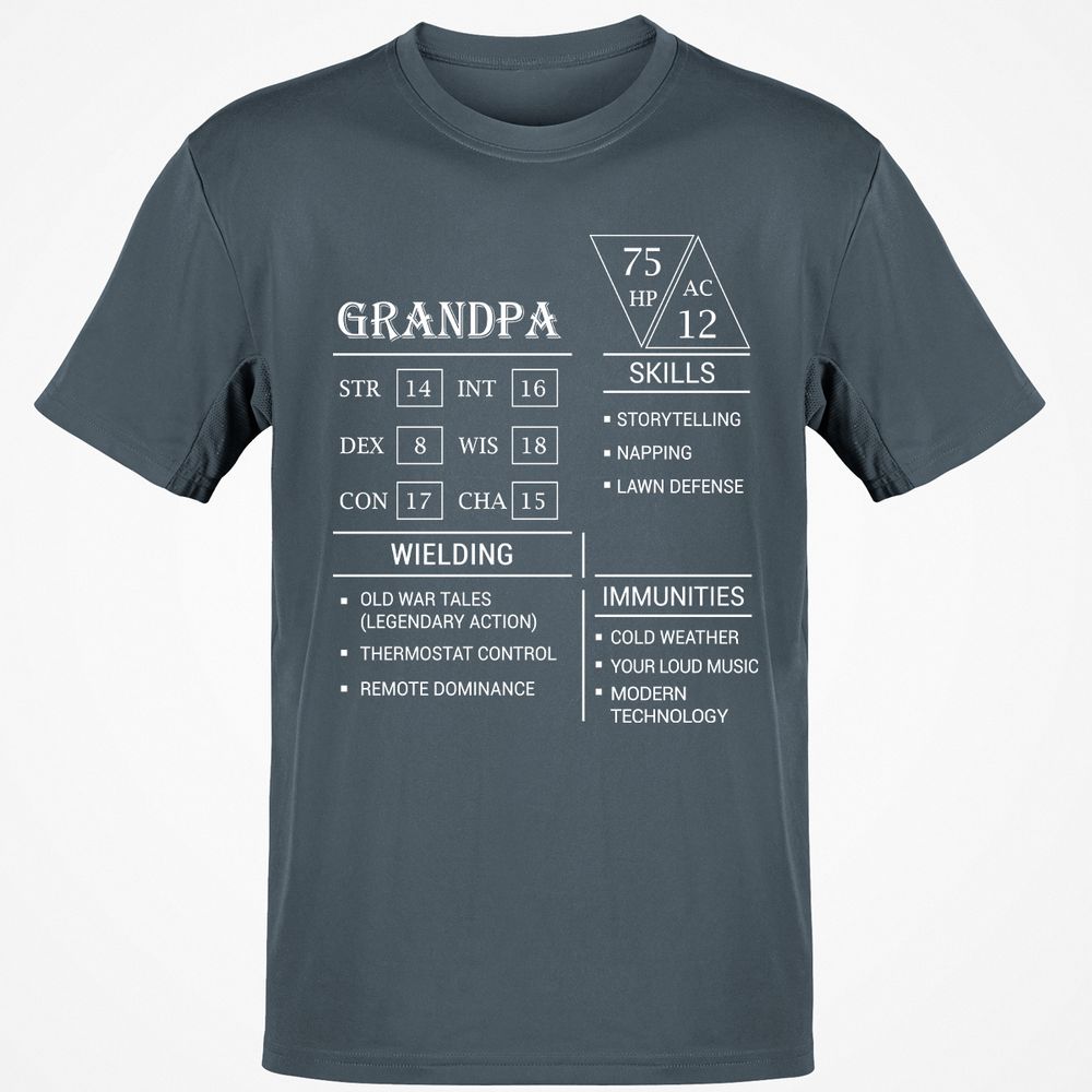 Grandpa Stats Classic Unisex T-Shirt - Charcoal - 3