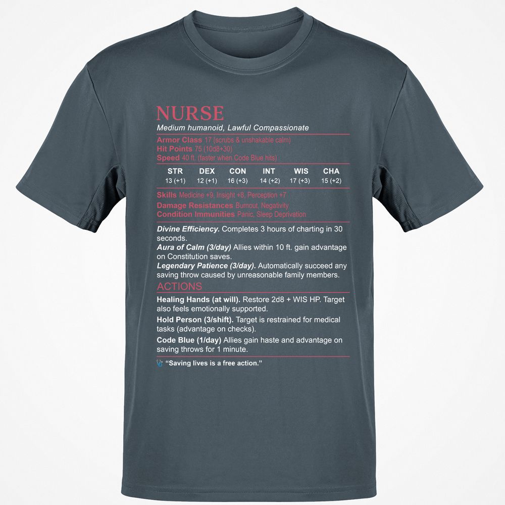 Nurse Stats 3 Classic Unisex T-Shirt - Charcoal - 3