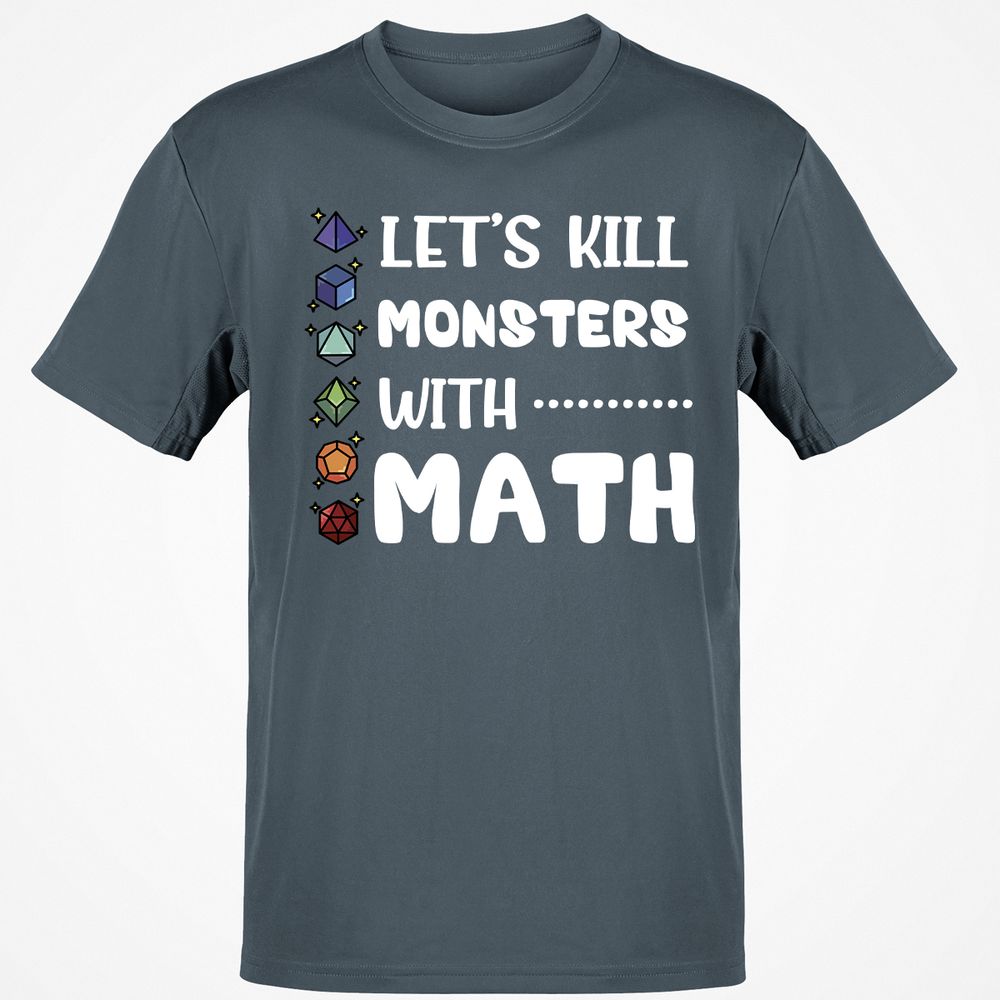 Let's Kill Monsters With Math T-Shirt - Charcoal - 3