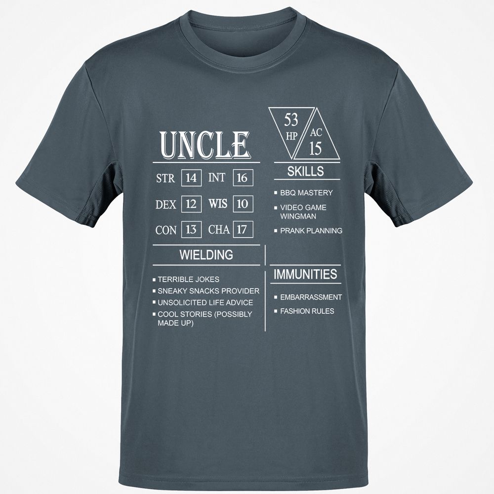 Uncle Stats Classic Unisex T-Shirt - Charcoal - 3
