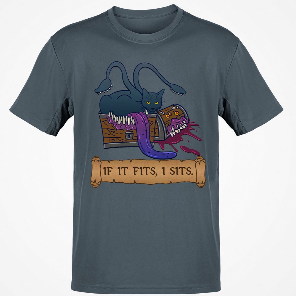 If It Fits I Sits Classic Unisex T-Shirt - Charcoal - 3