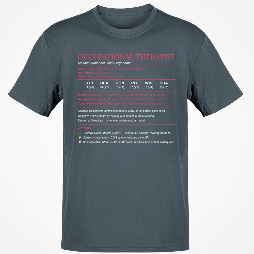 Occupational Therapist Stats Classic Unisex T-Shirt - Charcoal - 3