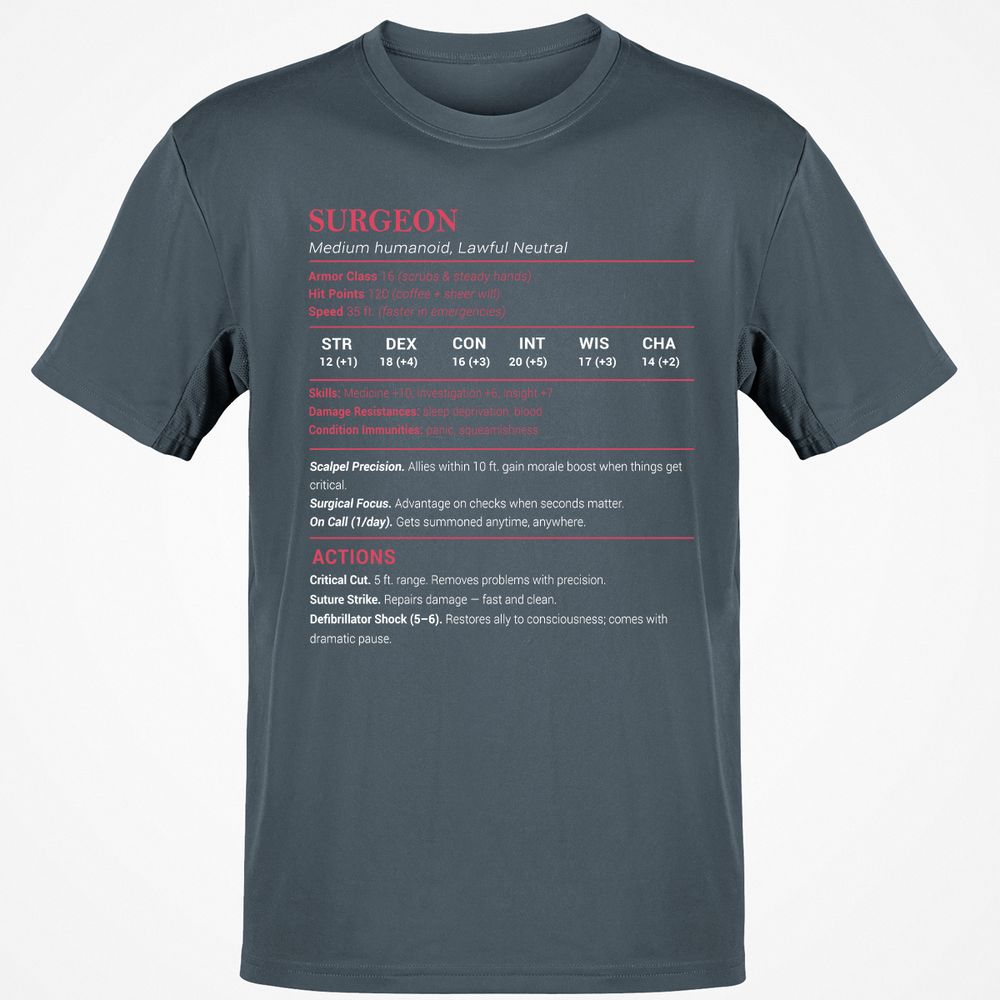 Surgeon Stats Classic Unisex T-Shirt - Charcoal - 3