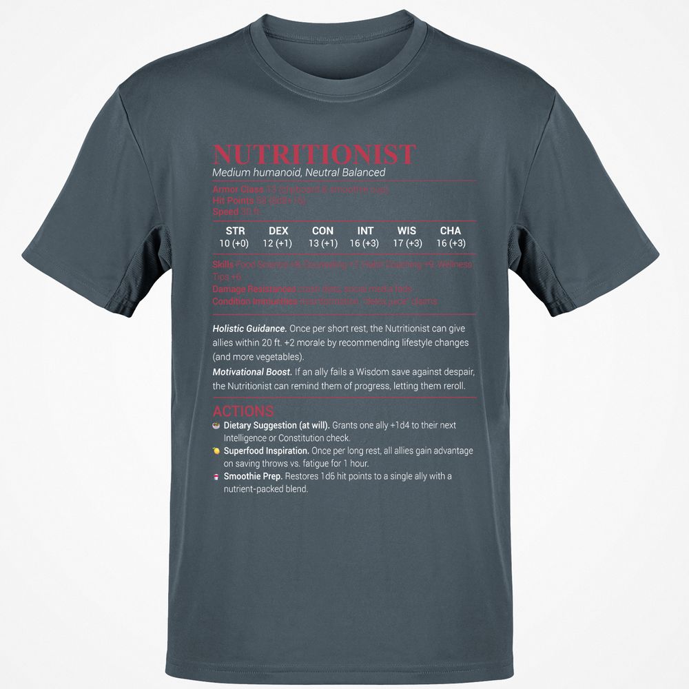 Nutritionist Classic Unisex T-Shirt - Charcoal - 3