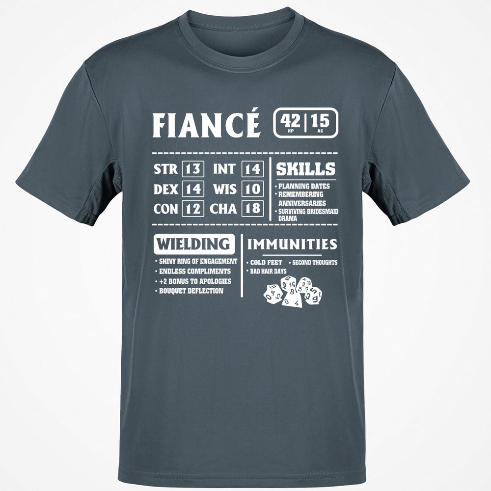 Fiance Stats Classic Unisex T-Shirt - Charcoal - 3