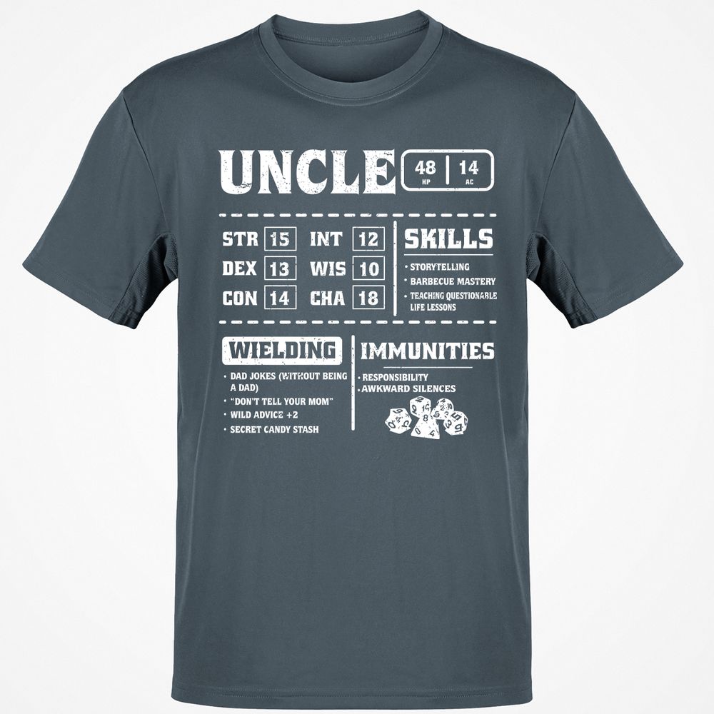 Uncle Stats Classic Unisex T-Shirt - Charcoal - 3