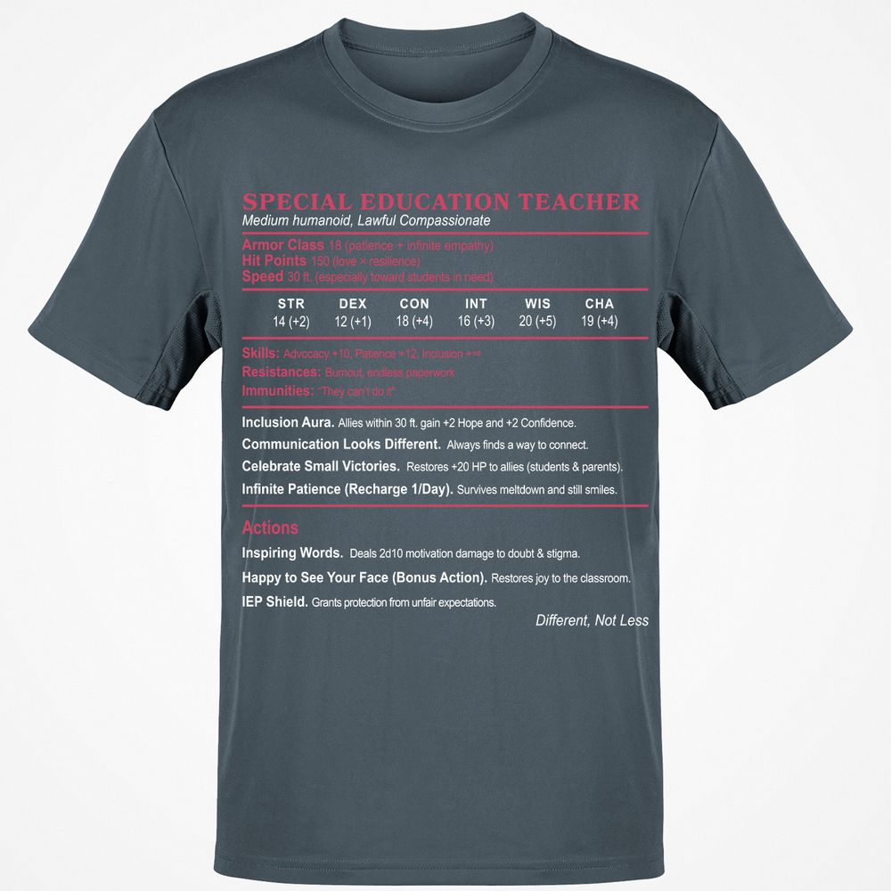 Special Education Teacher Classic Unisex T-Shirt - Charcoal - 3