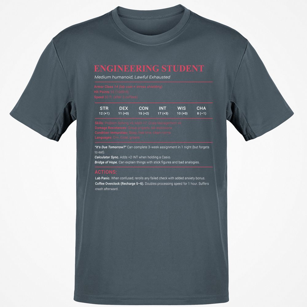 Engineering Student Classic Unisex T-Shirt - Charcoal - 3