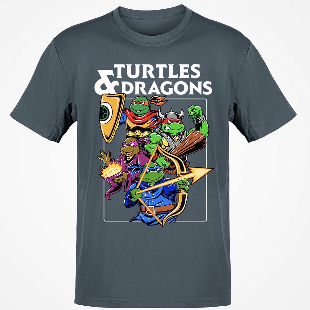 Turtles & Dragons Classic Unisex T-Shirt - Charcoal - 3