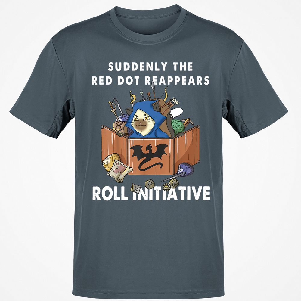 Suddenly The Red Dot Reappears Roll Initiative T-Shirt - Charcoal - 3