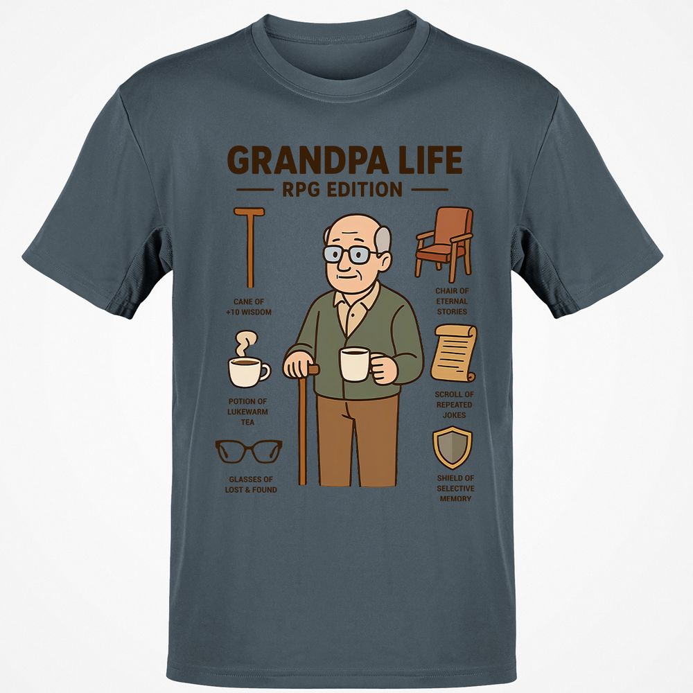 Grandpa Life RPG Edition Classic Unisex T-Shirt - Charcoal - 3