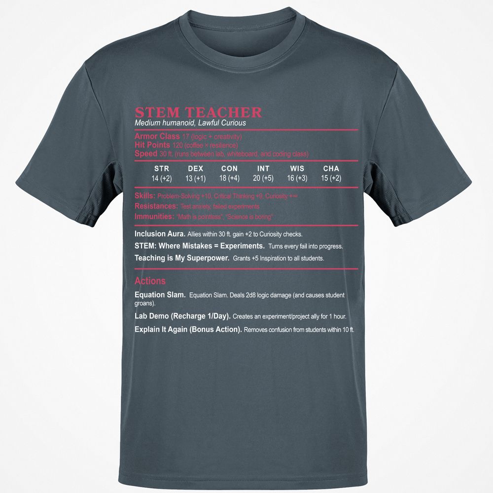 STEM TEACHER Classic Unisex T-Shirt - Charcoal - 3