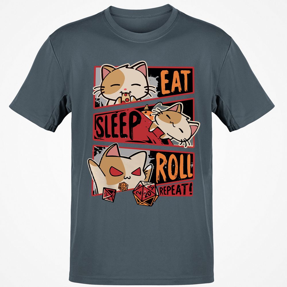 Eat Sleep Roll Repeat Classic Unisex T-Shirt - Charcoal - 3