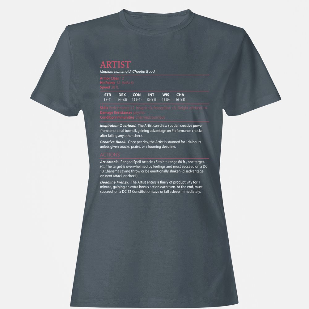 Artist Stats Women's T-Shirt - Charcoal - 3