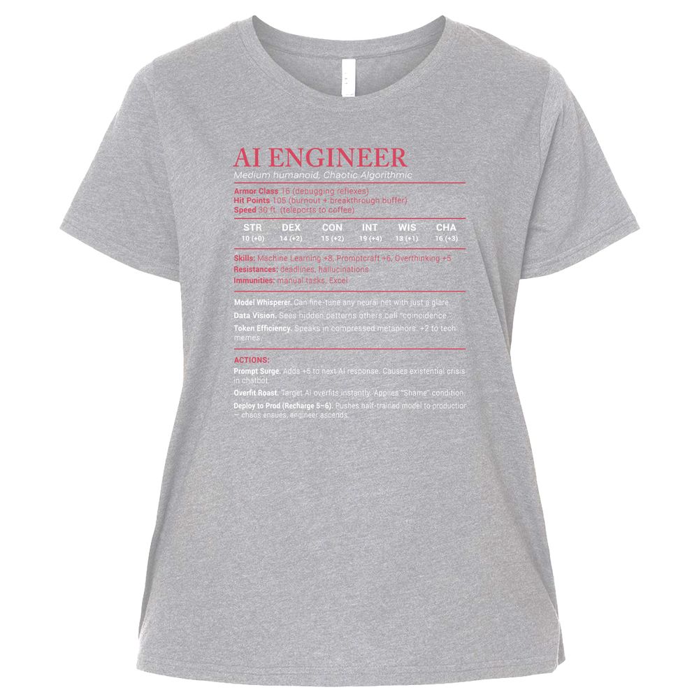 AI Engineer Stats Ladies Curvy Jersey - Heather - 3