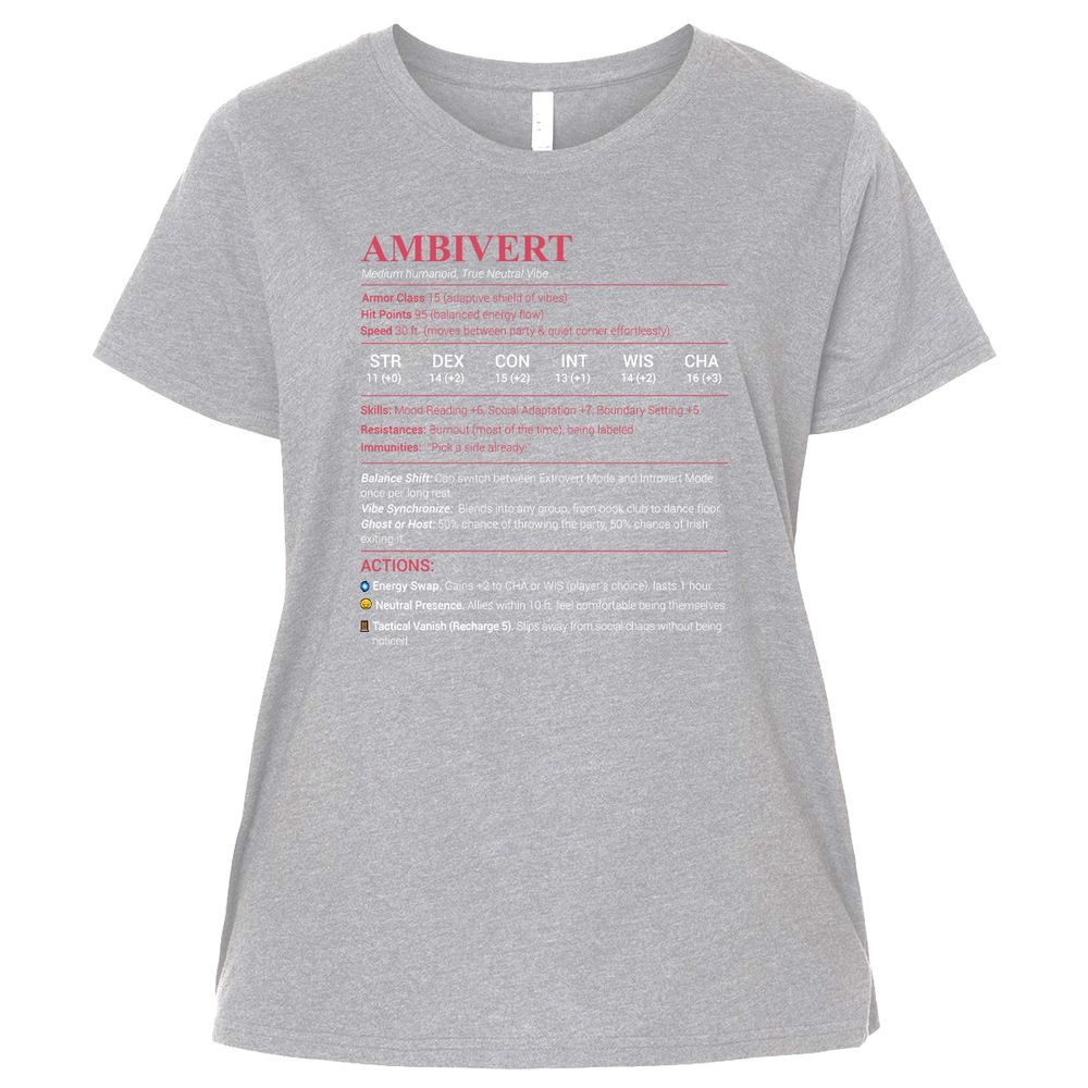 Ambivert Stats Ladies Curvy Jersey - Heather - 3