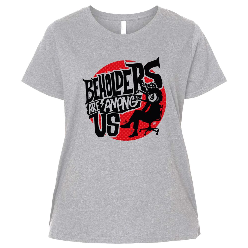 Beholders Are Among Us Ladies Curvy Jersey - Heather - 3