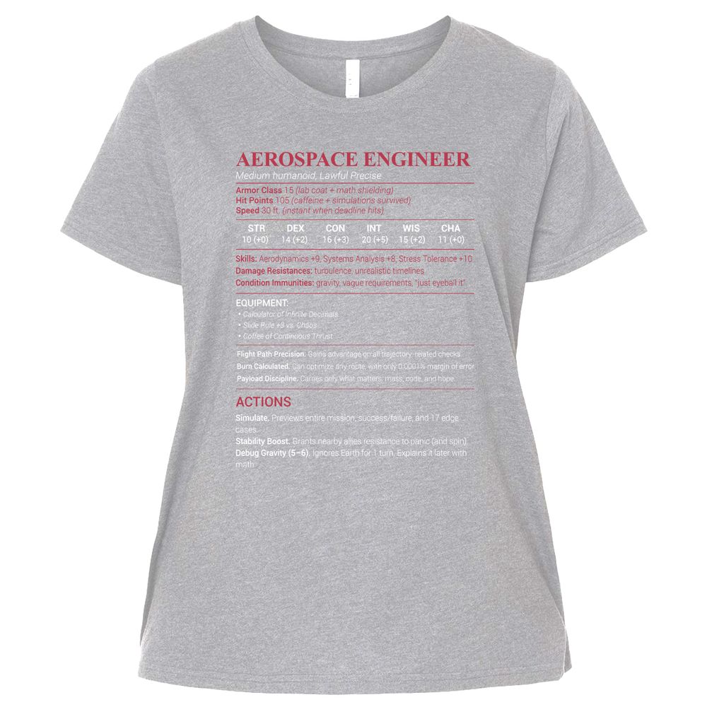 Aerospace Engineer Ladies Curvy Jersey - Heather - 3