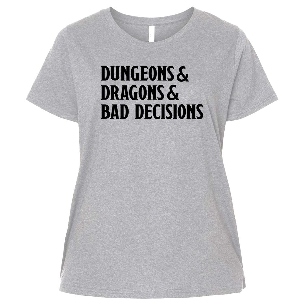 Bad Decisions Ladies Curvy Jersey - Heather - 3