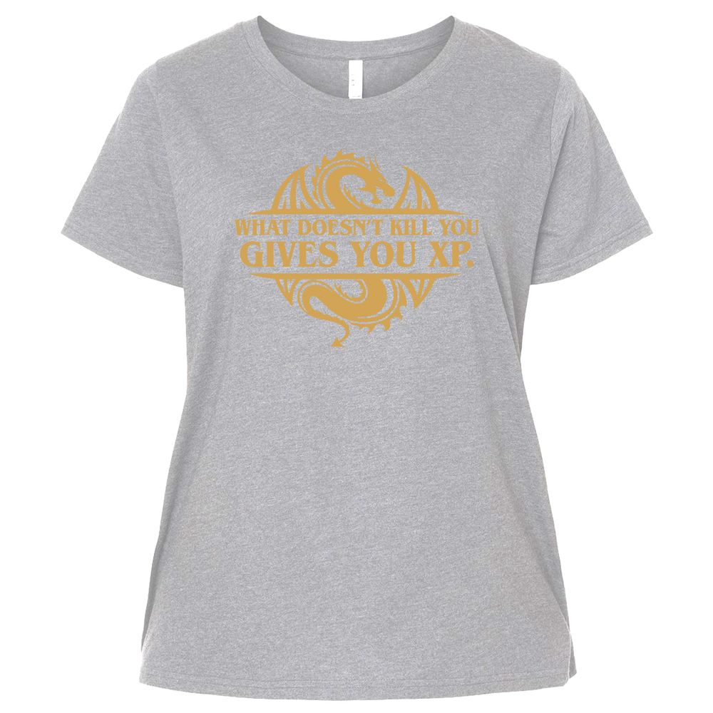 What Doesn't Kill You Gives You XP Ladies Curvy Jersey - Heather - 3