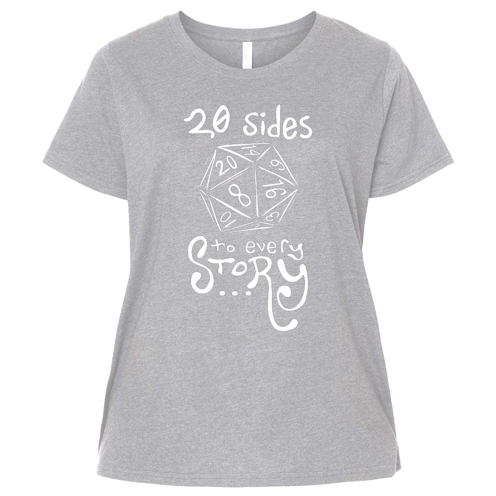 20 Sides to Every Story Ladies Curvy Jersey - Heather - 3