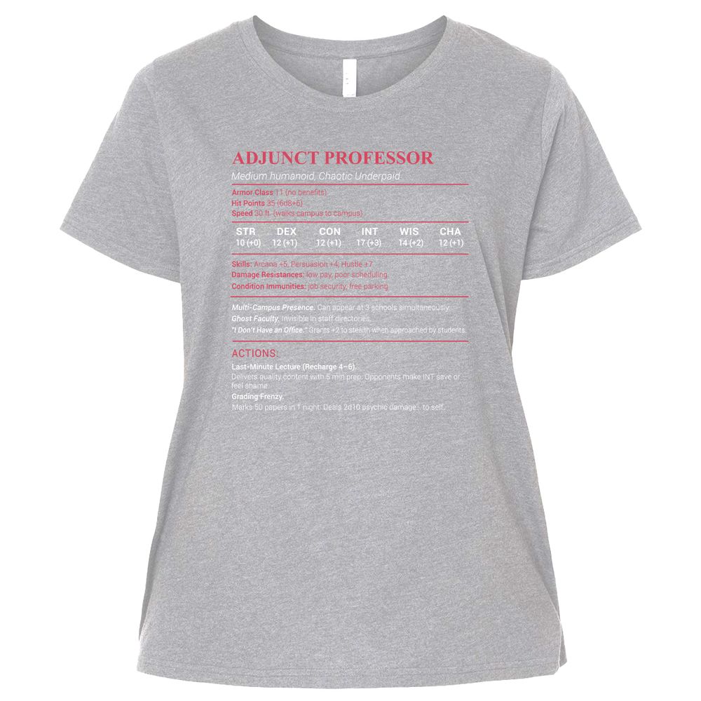 Adjunct Professor Stats Ladies Curvy Jersey - Heather - 3