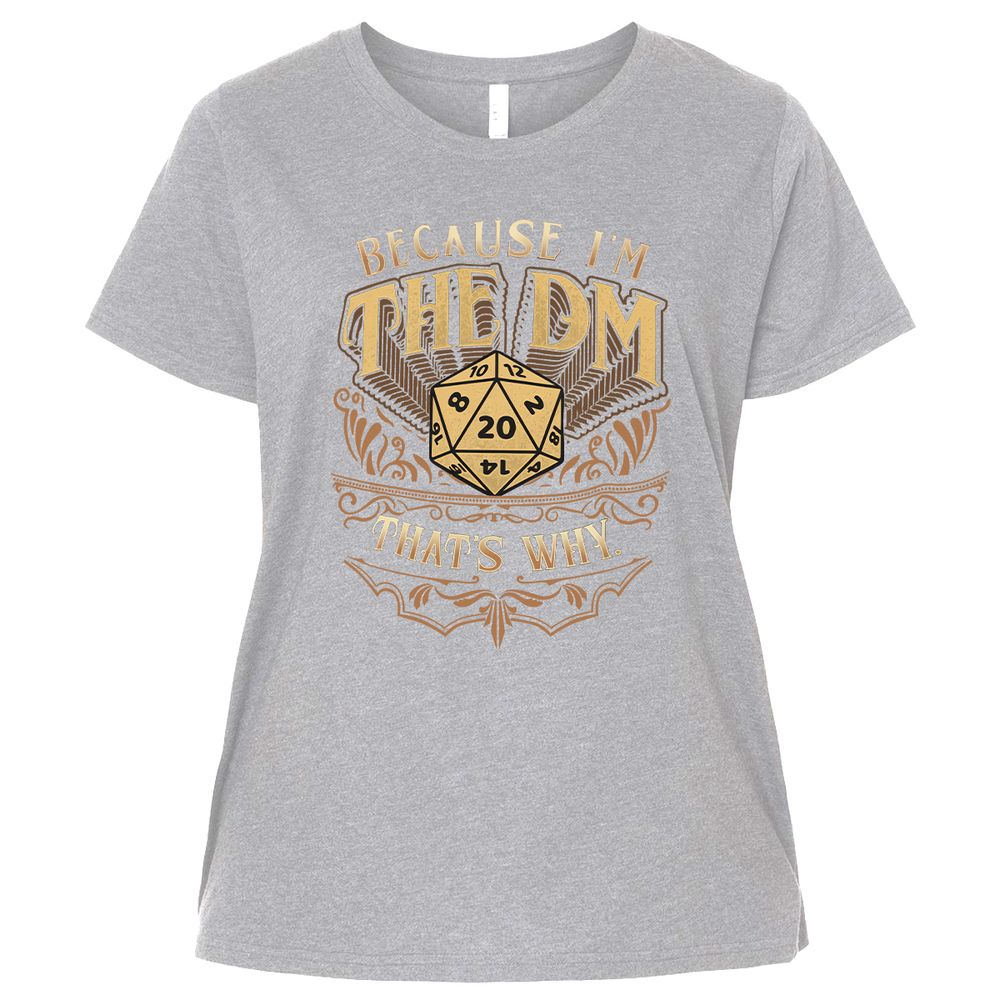 Because I'm The Dm That's Why Ladies Curvy Jersey - Heather - 3