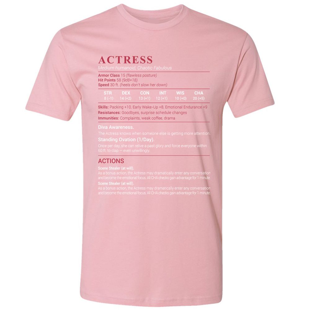 Actress Stats Premium Unisex T-Shirt - Light Pink - 3
