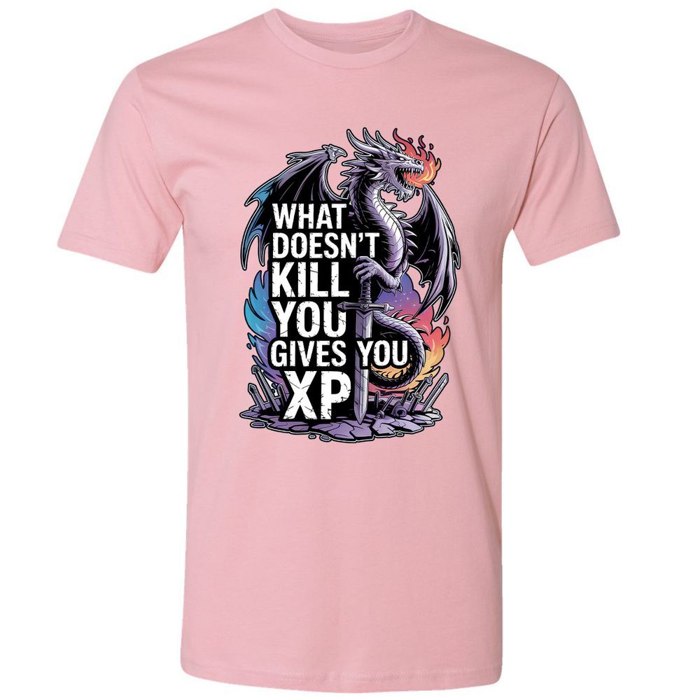 What Doesn't Kill You Dragon Premium Unisex T-Shirt - Light Pink - 3