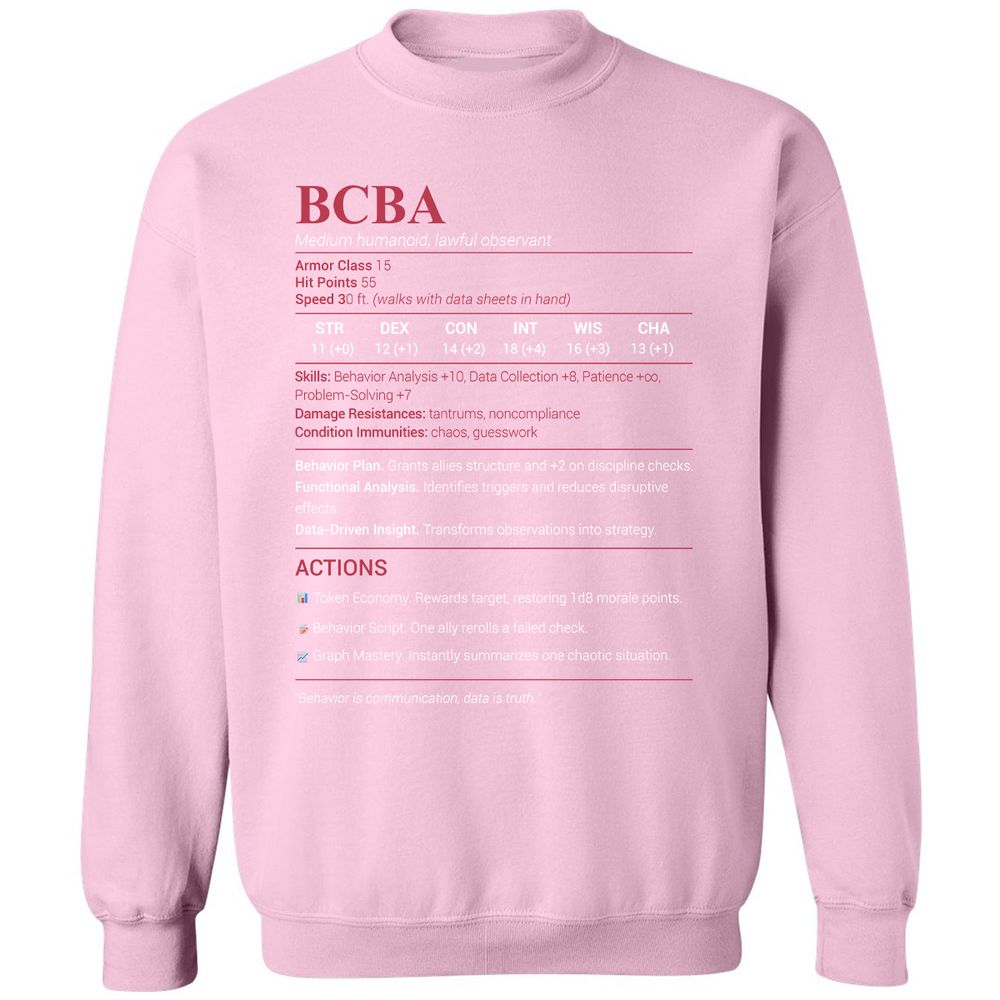 BCBA Classic Unisex Sweatshirt - Light Pink - 3