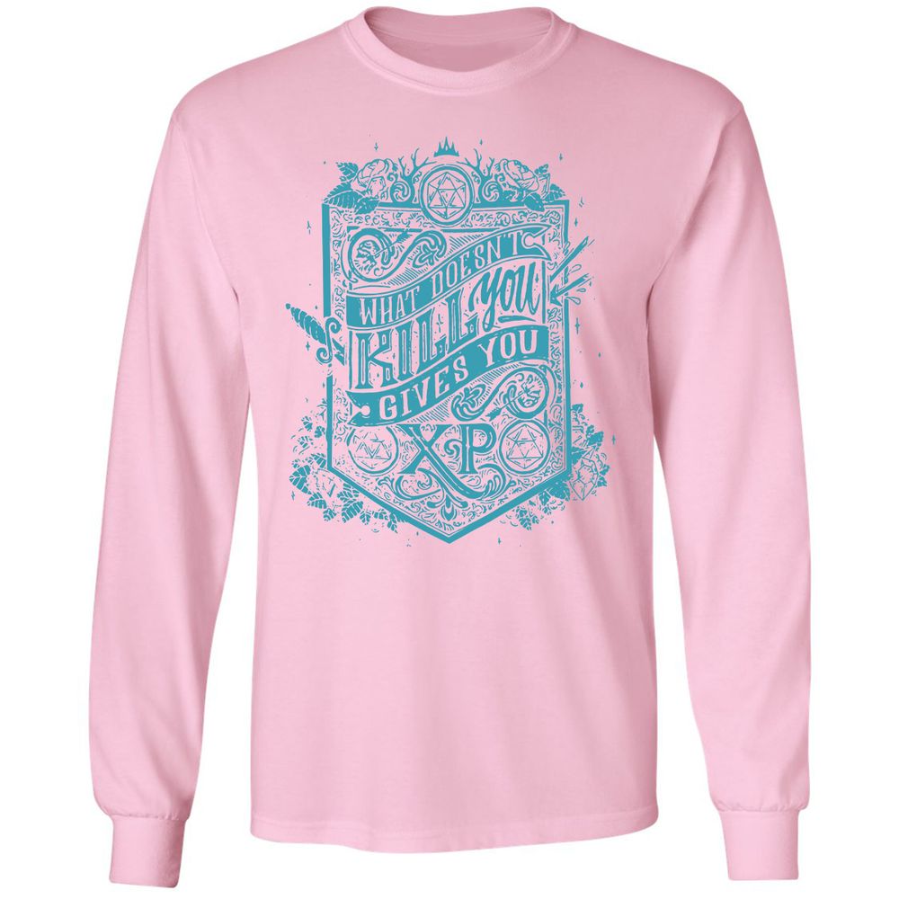What Doesn't Kill You Gives You XP Long Sleeve T-Shirt - Light Pink - 3