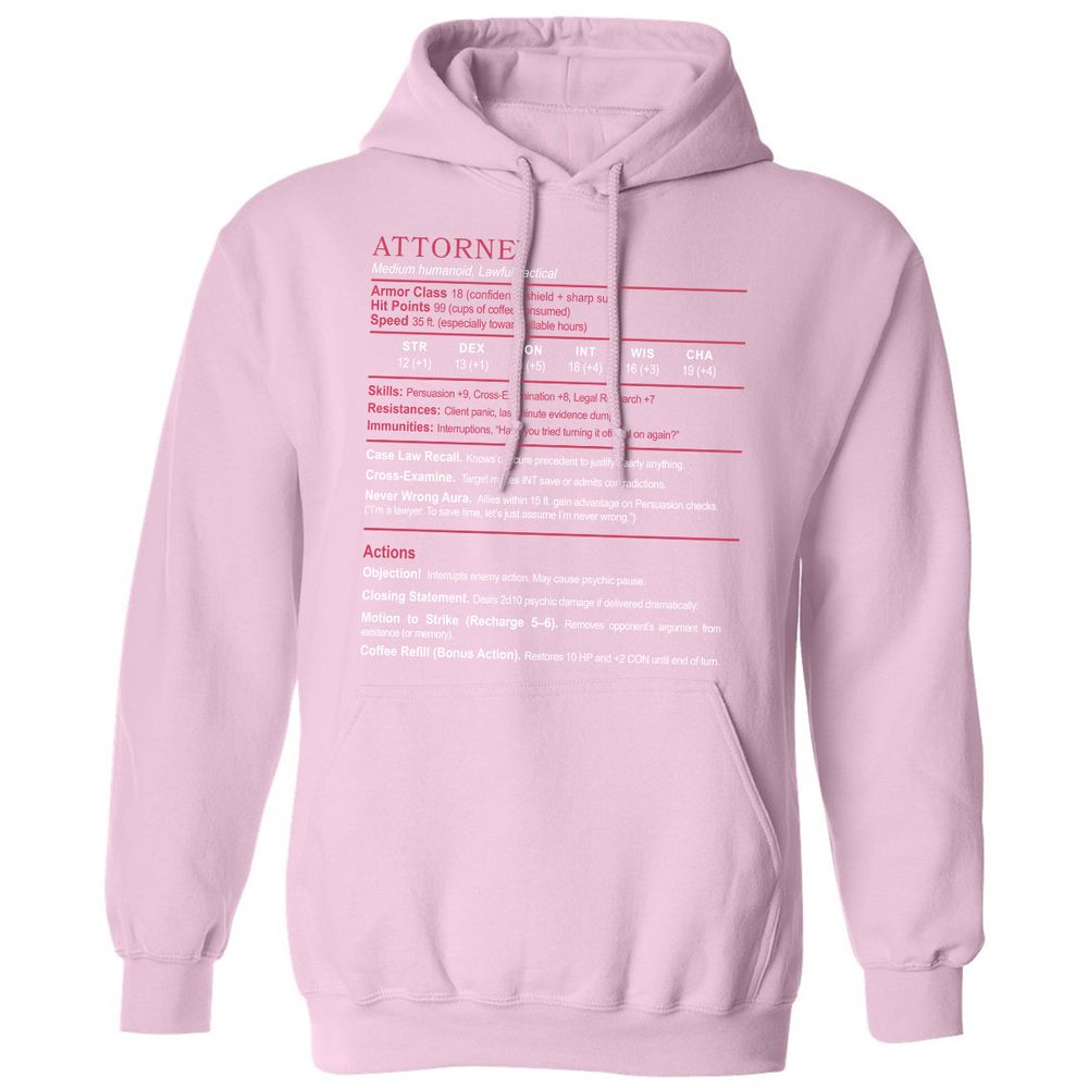 Attorney Classic Unisex Hoodie - Light Pink - 3