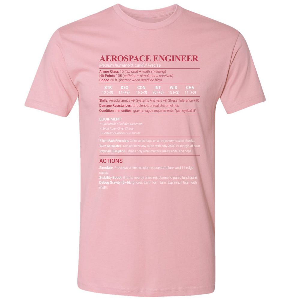 Aerospace Engineer Premium Unisex T-Shirt - Light Pink - 3
