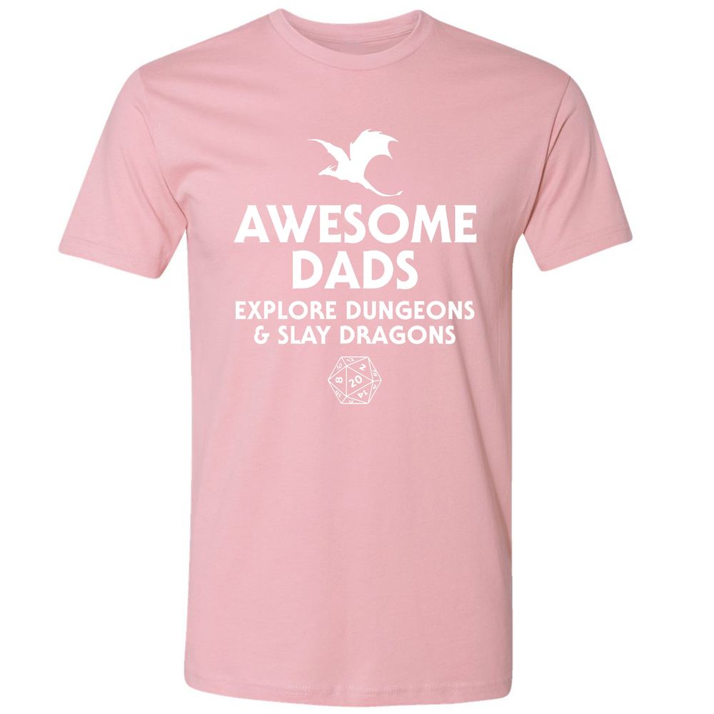 Awesome Dads Slay Dragons Premium Unisex T-Shirt - Light Pink - 3