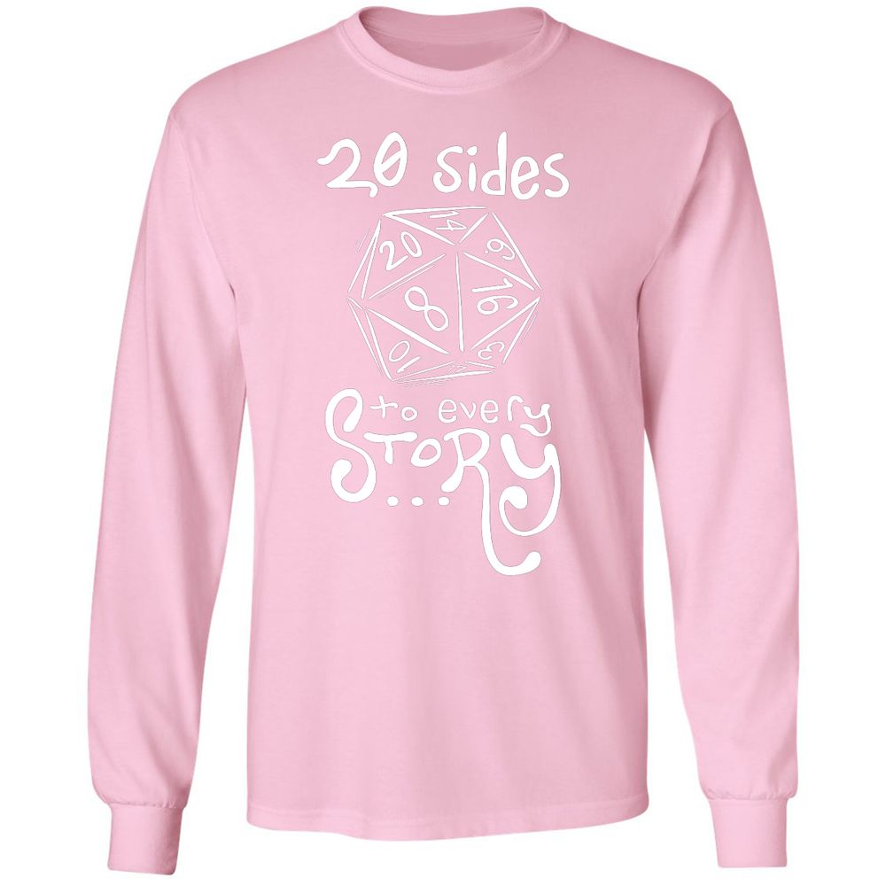 20 Sides to Every Story Long Sleeve T-Shirt - Light Pink - 3