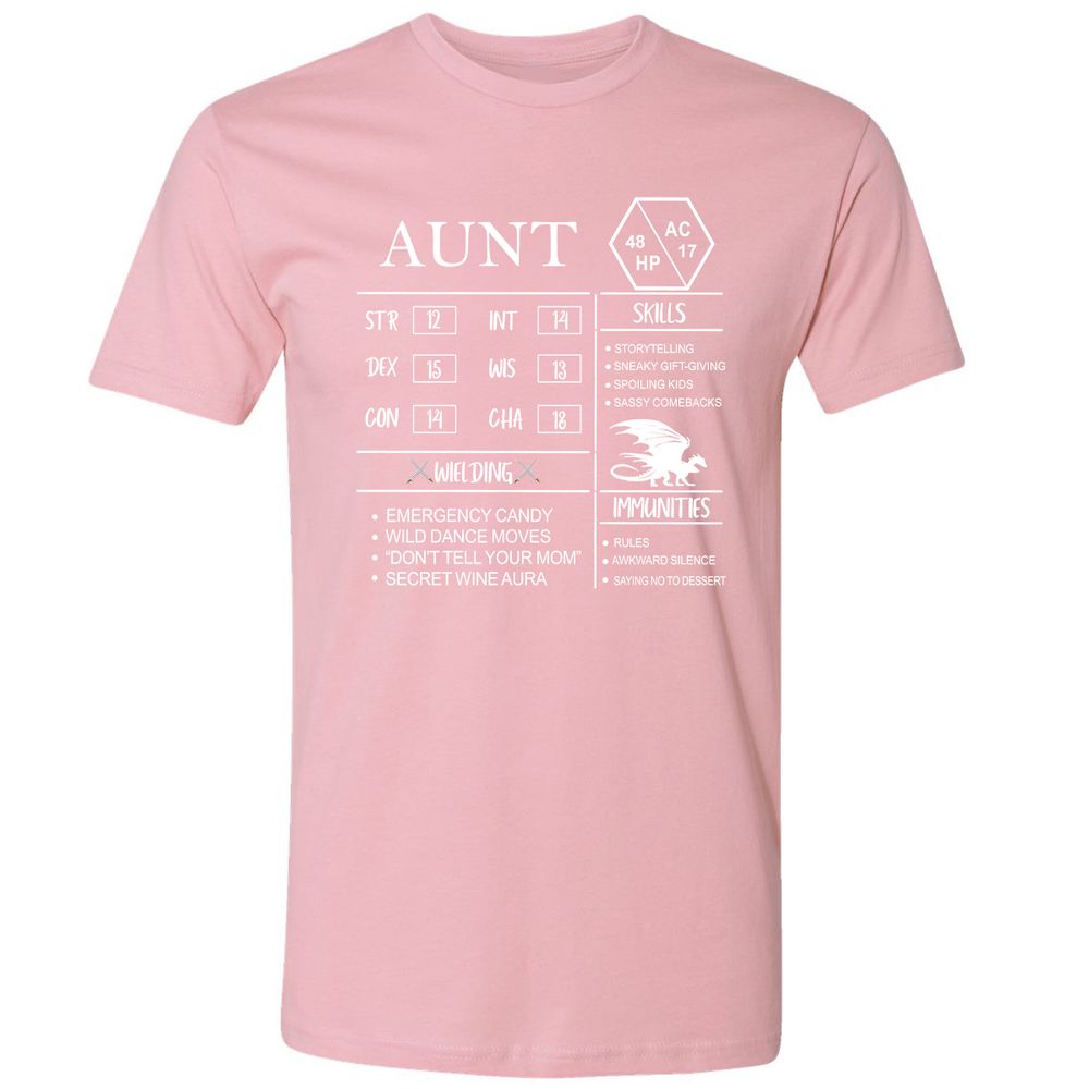 Aunt Stats Premium Unisex T-Shirt - Light Pink - 3