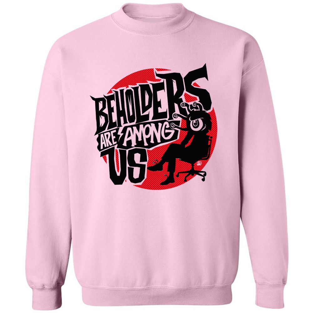 Beholders Are Among Us Classic Unisex Sweatshirt - Light Pink - 3