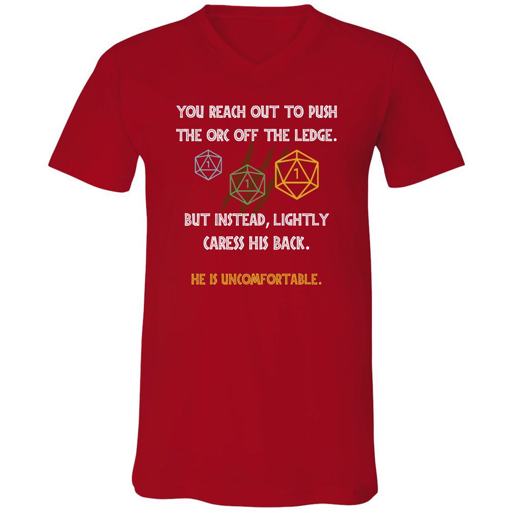 YOU REACH OUT TO PUSH Unisex V-Neck T-Shirt - Red - 3