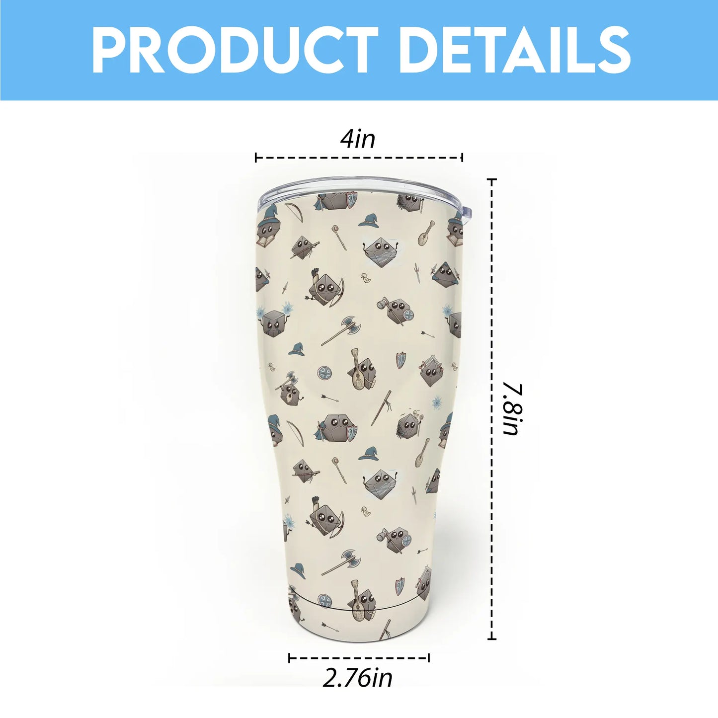 Classic Kawaii Dice Tumbler