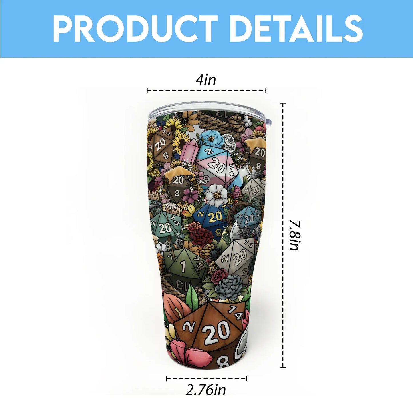 Flower Dice Tumbler